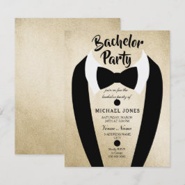 Gold Tuxedo Bow Krawatte Bachelor Party Einladung