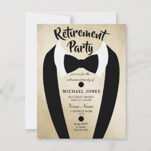 Gold Tuxedo Bow Krawatte Rente Party Einladung
