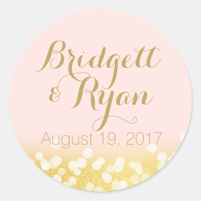 Gold Twinkle Lights Änderung der Farbe Runder Aufkleber (Vorderseite)