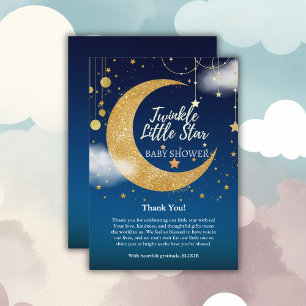 Gold Twinkle Little Star Dreamy Baby Dusche Dankeskarte