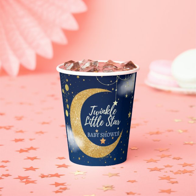 Gold Twinkle Little Star Dreamy Baby Dusche Pappbecher (Insitu)