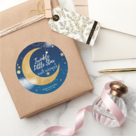 Gold Twinkle Little Star Dreamy Baby Dusche Runder Aufkleber