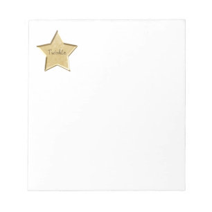 Gold Twinkle Star Notepad Notizblock