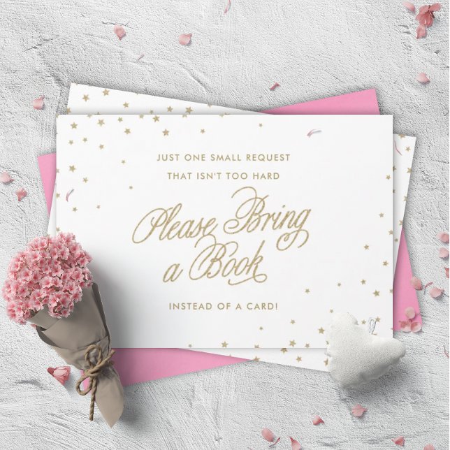 Gold Twinkle Stars bringen Buchdusche Begleitkarte (Von Creator hochgeladen)