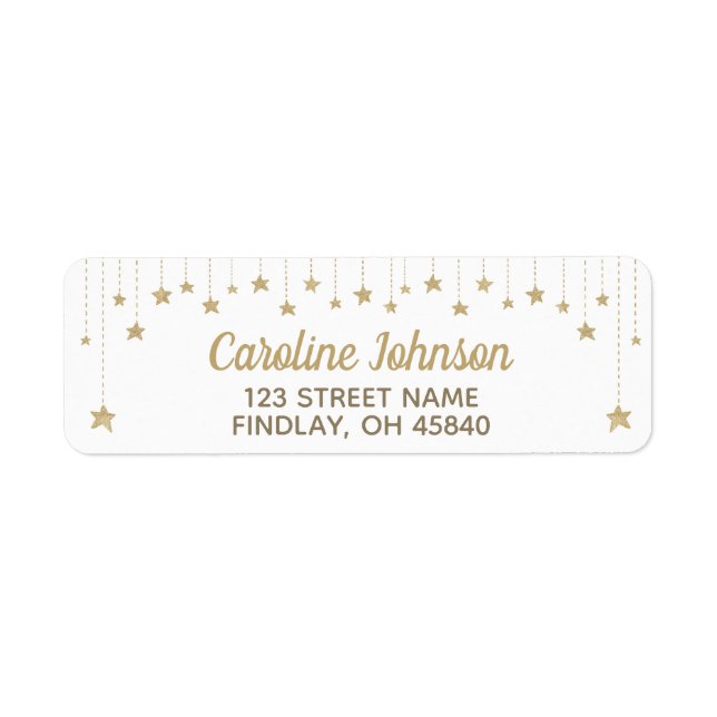 Gold Twinkle Twinkle Little Star Adresse (Vorne)