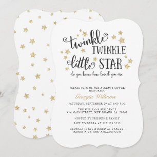 Gold Twinkle Twinkle Little Star Baby Dusche Einladung