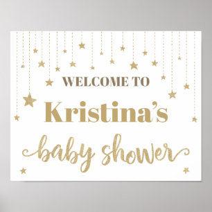Gold Twinkle Twinkle Little Star Baby Duschzeichen Poster