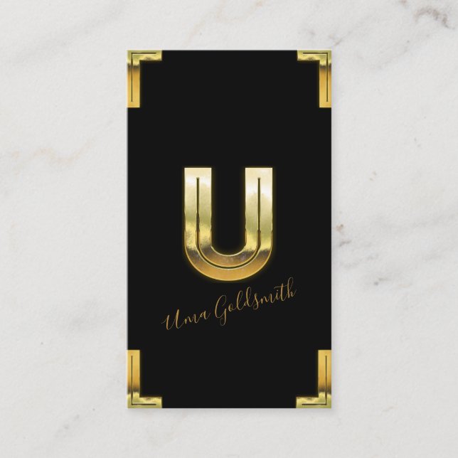 Gold U Anfangs- und GrenzVisitenkarte Visitenkarte (Vorderseite)