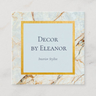 Gold u. blaue Achat-Quadrat-Visitenkarte Quadratische Visitenkarte