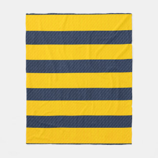 Gold u. blaue Streifen und Diagonaldecke Fleecedecke