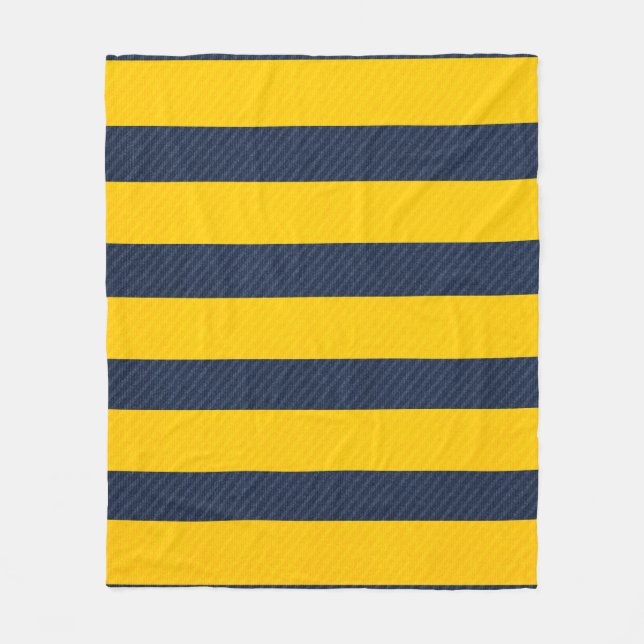 Gold u. blaue Streifen und Diagonaldecke Fleecedecke (Vorderseite)