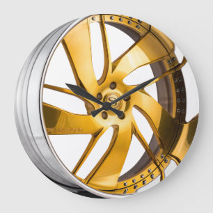 Gold-u. Chrom-Kante Große Wanduhr