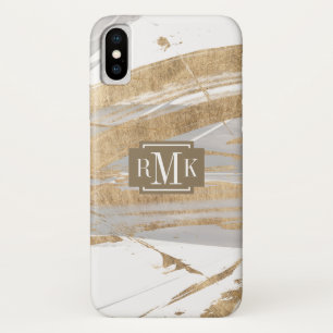 Gold u. Grau des Monogramm- Case-Mate iPhone Hülle