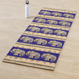 Gold u. lila bunte dekorative Stammes- Elefanten Yogamatte