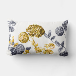 Gold u. Platin modernes botanisches BlumenToile Lendenkissen