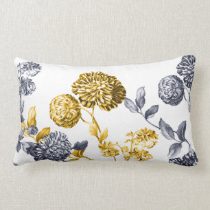 Gold u. Platin modernes botanisches BlumenToile Lendenkissen