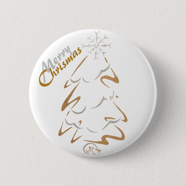 Gold- u. Silber Chrismas Baum Button (Vorderseite)