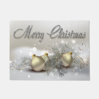 Gold-u. Silber-Schimmer-Weihnachtsverzierungen Fußmatte