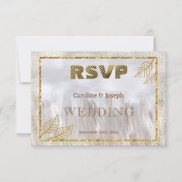 Gold UAWG Glitzer Landschaft Hochzeit RSVP Karte