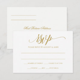 Gold UAWG Reply Card | Luxe Calligraphie (Gold) Einladung