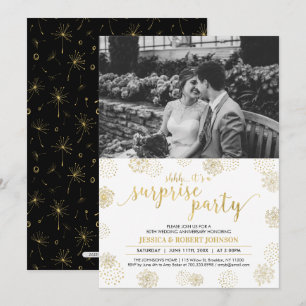 Gold Überraschung 50. Hochzeitstag Einladung