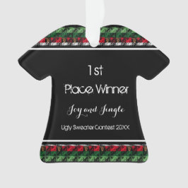 Gold Ugly Sweater Shirt 1. Platz Ornament