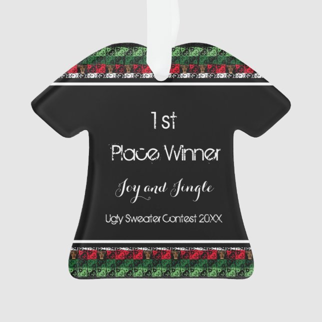 Gold Ugly Sweater Shirt 1. Platz Ornament (Vorderseite)