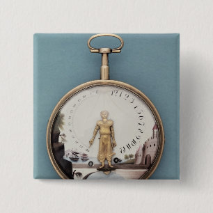 Gold umkleidete Uhr der Tasche BHen-l'air Button