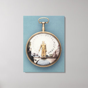 Gold umkleidete Uhr der Tasche BHen-l'air Leinwanddruck