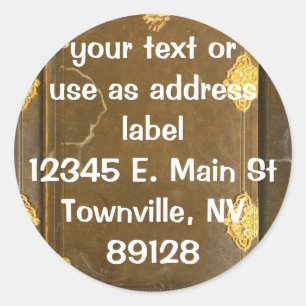 Gold- und Altenbuchabdeckung Runder Aufkleber