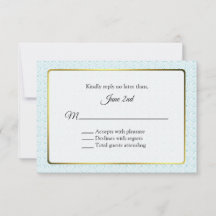 Gold und Aqua Frame Wedding RSVP