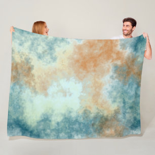 Gold und Aquamarin Fleecedecke