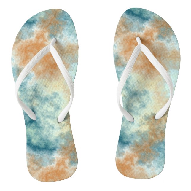 Gold und Aquamarin Flip Flops (Fußbett)