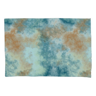Gold und Aquamarin Kissenbezug