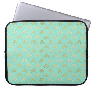 Gold und Aquamariner Laptop-Sieb Laptopschutzhülle