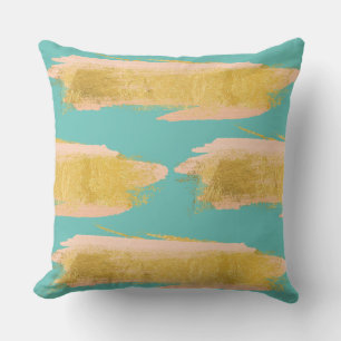 Gold und Aquamarines Kissen