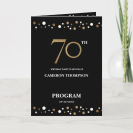 Gold und Black Confetti 70. Geburtstagsprogramm Programm