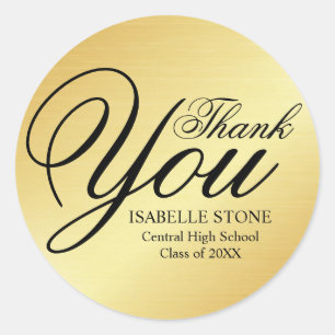 Gold und Black Danke Ihnen Abschluss Sticker