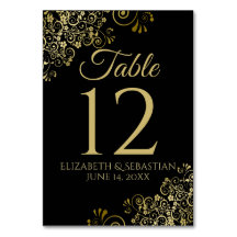 Gold und Black Elegant Filigree Wedding