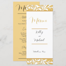 Gold und Black Elegant Style Wedding Menükarte
