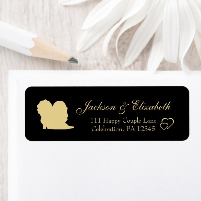 Gold und Black Elegante Hochzeitsfeiern Rücksendea (Insitu)