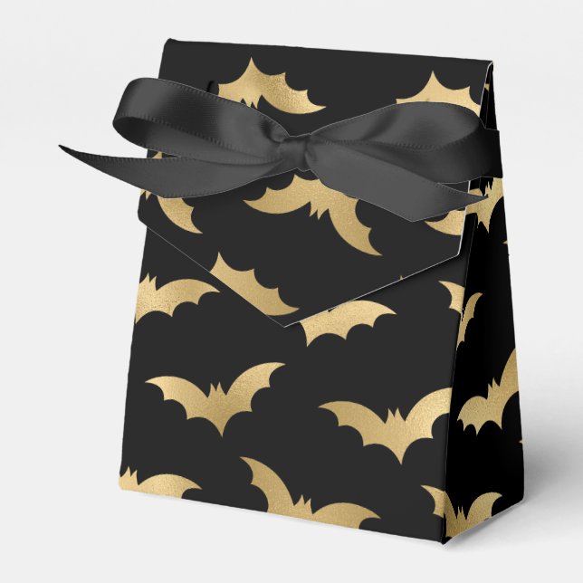Gold- und Black Halloween-Fledermäuse Geschenkschachtel (Vorderseite)