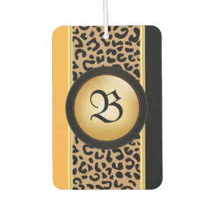 Gold und Black Leopard Monogramm Autolufterfrischer