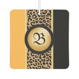 Gold und Black Leopard | Monogramm Autolufterfrischer