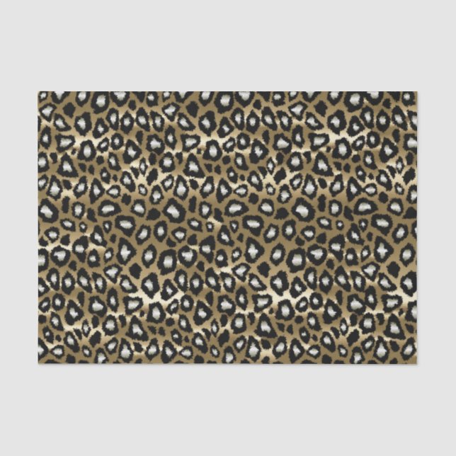 Gold- und Black Leopard-Tierwerbung Seidenpapier (Vorderseite)