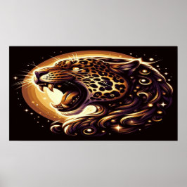 Gold- und Black Leopard-Wand oder Türplakat Poster