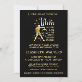 Gold und Black Libra Zodiac Baby Dusche Einladung