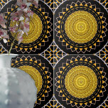 Gold und Black Luxurious Chic Oriental Medallion Fliese<br><div class="desc">Diese exquisite Keramik Kachel besticht durch ein elegantes Design,  das ein faszinierendes Medaillonmuster in einer harmonischen Mischung aus strahlendem Gold und raffiniertem Schwarz zeigt. Seine raffinierte Ästhetik verbessert mühelos jeden Raum und verleiht ihm eine Touch von Opulenz und Charme.</div>