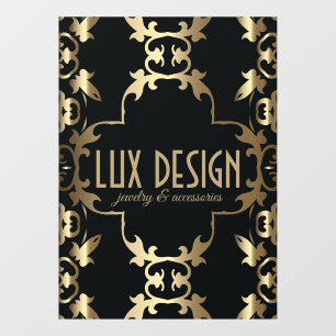 Gold und Black Luxury Vintag Barock Classic Fensteraufkleber