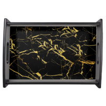 Gold- und Black-Mable-Serviertablett